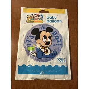 Vtg 1996 M&D Mylar Helium Balloon Disney Mickey Mouse It's A Boy Baby Shower New